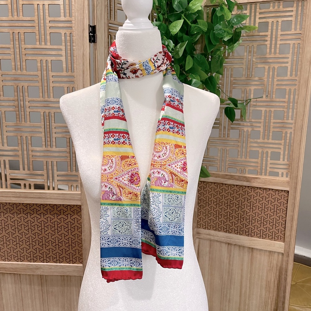 Colorful Boho Satin Scarf